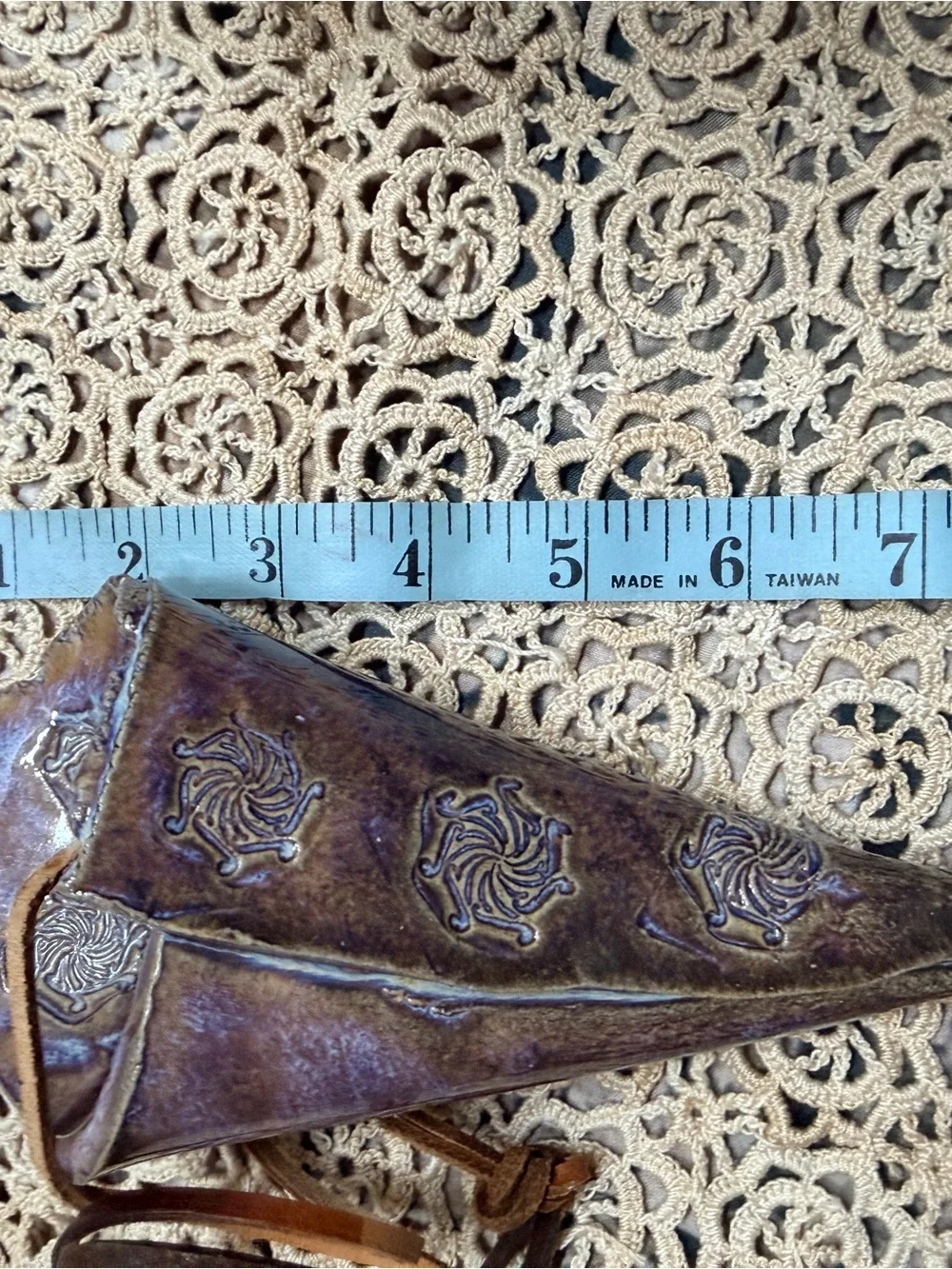 Signed Handmade Ceramic Wall Pocket‎ Vase Boho Rustic Decor